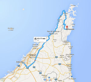 Dubai to Rawdah, Oman via Jebel Al Harim..
